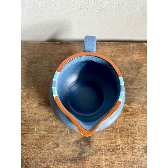 Vintage Dansk Mesa Petite Pitcher | Dansk Blue Ceramic Creamer, Made in Portugal - Picture 5 of 6